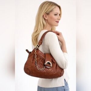 BALLY Hand Bag Leather Brown Authentic